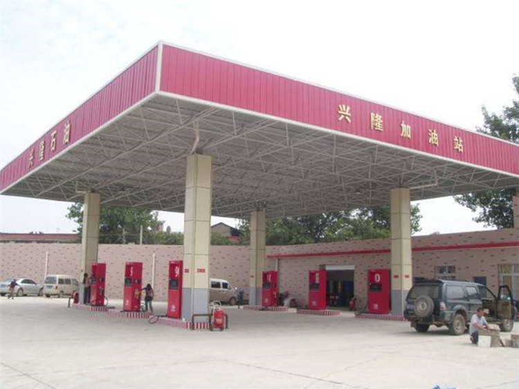 普兰店加油站钢结构网架案例9